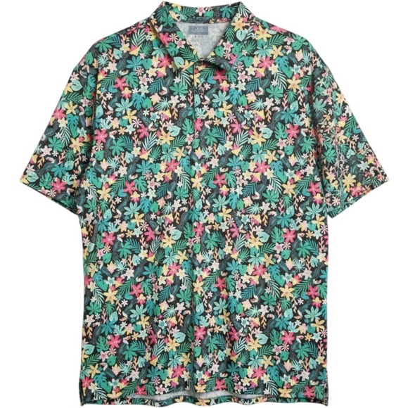 chubbies Other - Chubbies Polo Shirt Mens XXL Black Multi Tropical Floral Performance Aloha Golf